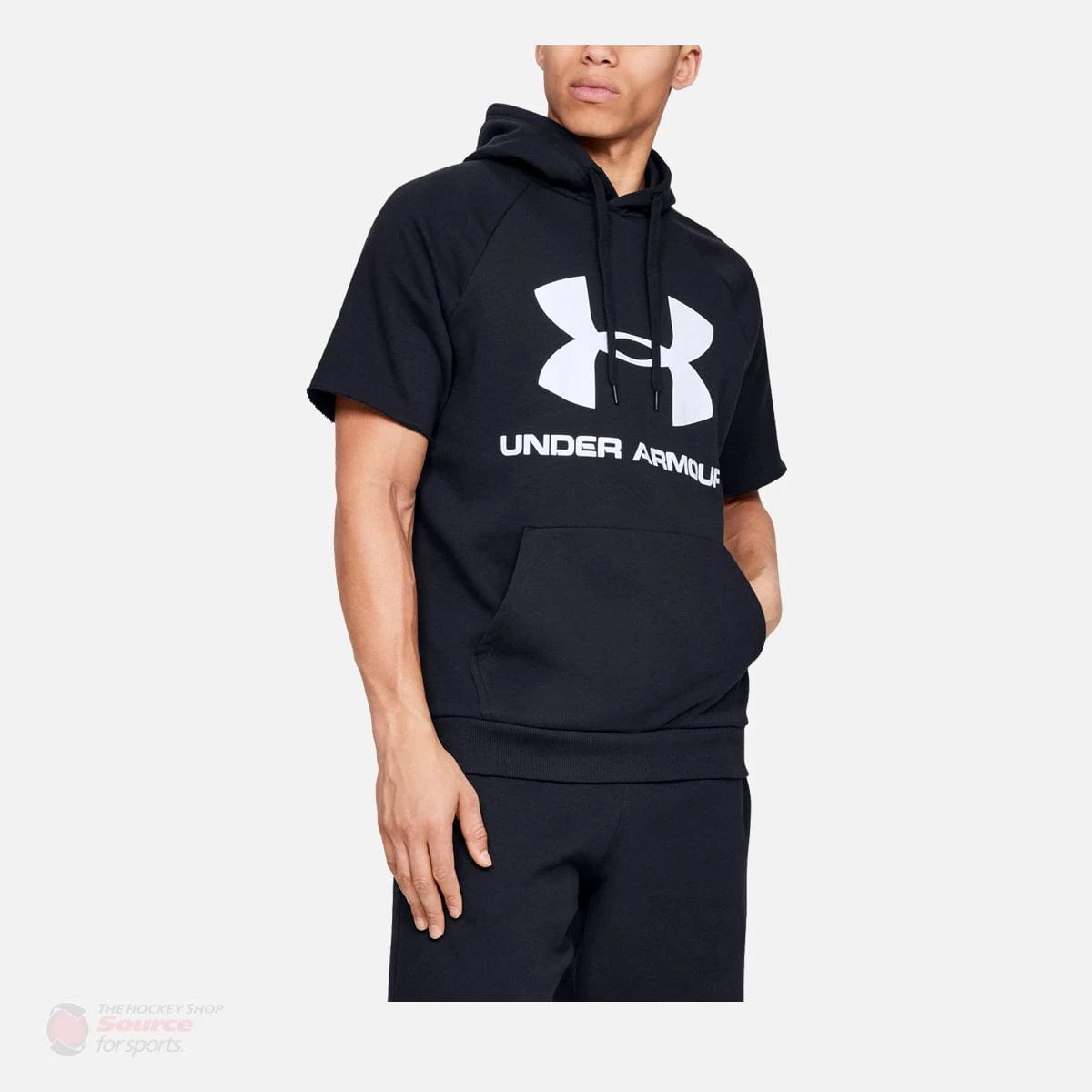 Under Armour Rival Fleece Logo Shortsleeve Pullover Mens Hoodie - Image 2